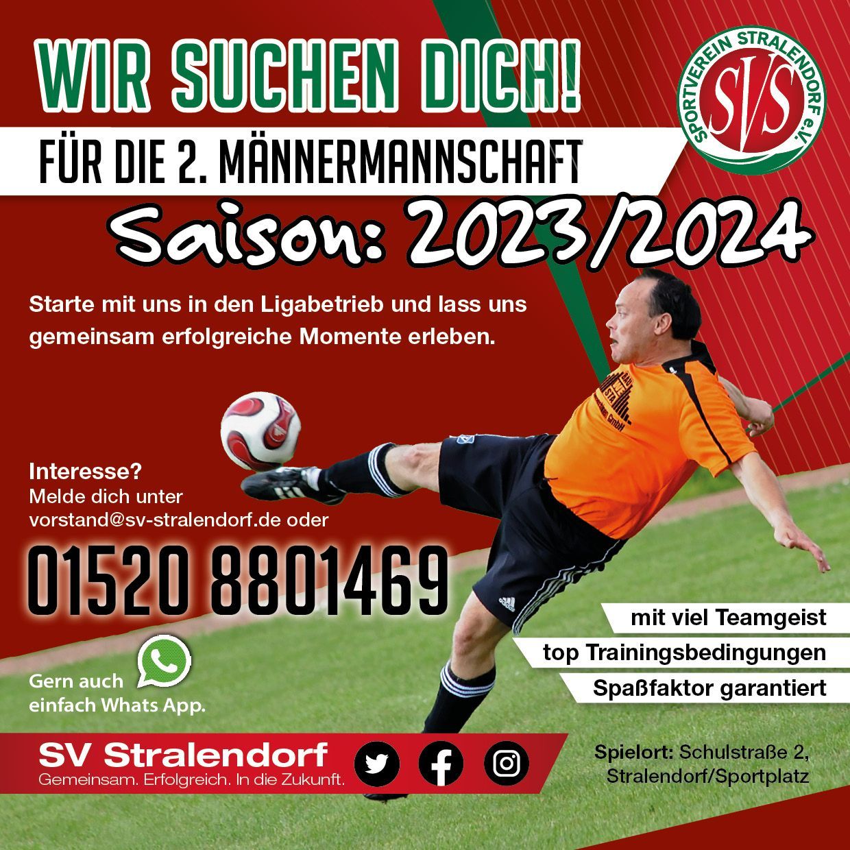 📢 Wir suchen DICH für die 2. Männermannschaft in Stralendorf! 📢